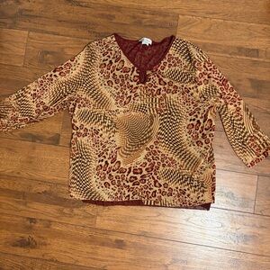 Leopard Print V-Neck Blouse